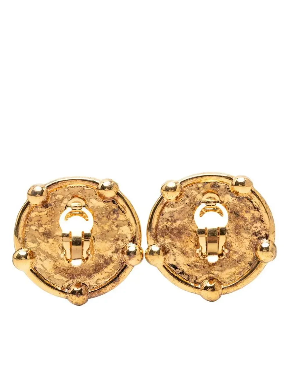 Chanel Cc Logo Round Clip-On Earrings #287744C64B